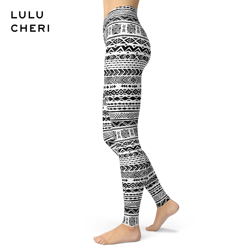 Женские леггинсы с этническим принтом эффектом потертости|Легинсы| |