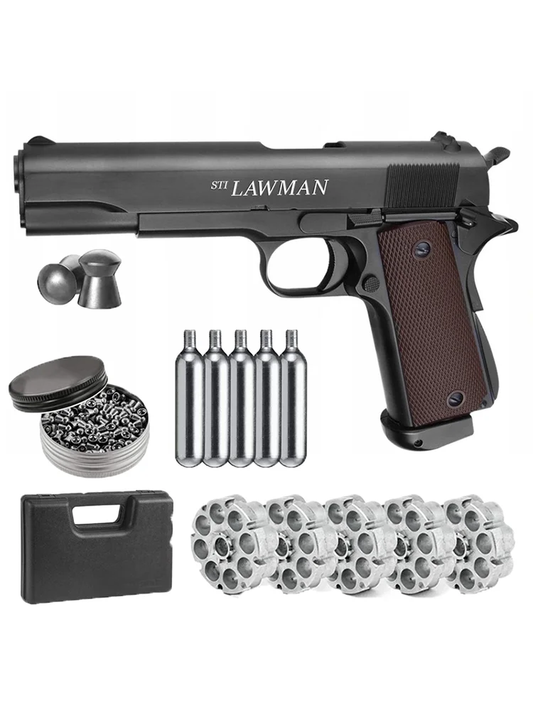 

Pistolet GBB STI Lawman CO2+Gun Bullet Converter+Co2 Bullets +500ct Lead Pellets Classic Home Deco Metal Wall Sign