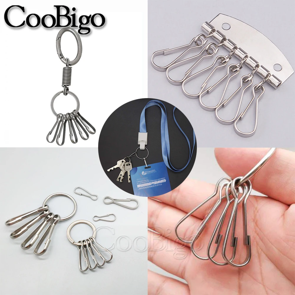 25pcs Snaps Hook Clips Keychain Fastener Clasp Buckle Wallet Purse Keyring Hardware Bag Chain DIY Accessories Silver Metal | Дом и сад
