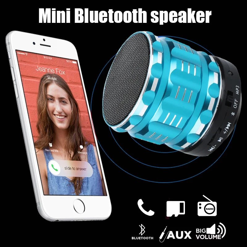 Беспроводной портативный Bluetooth динамик мини Колонка со светодиодной подсветкой