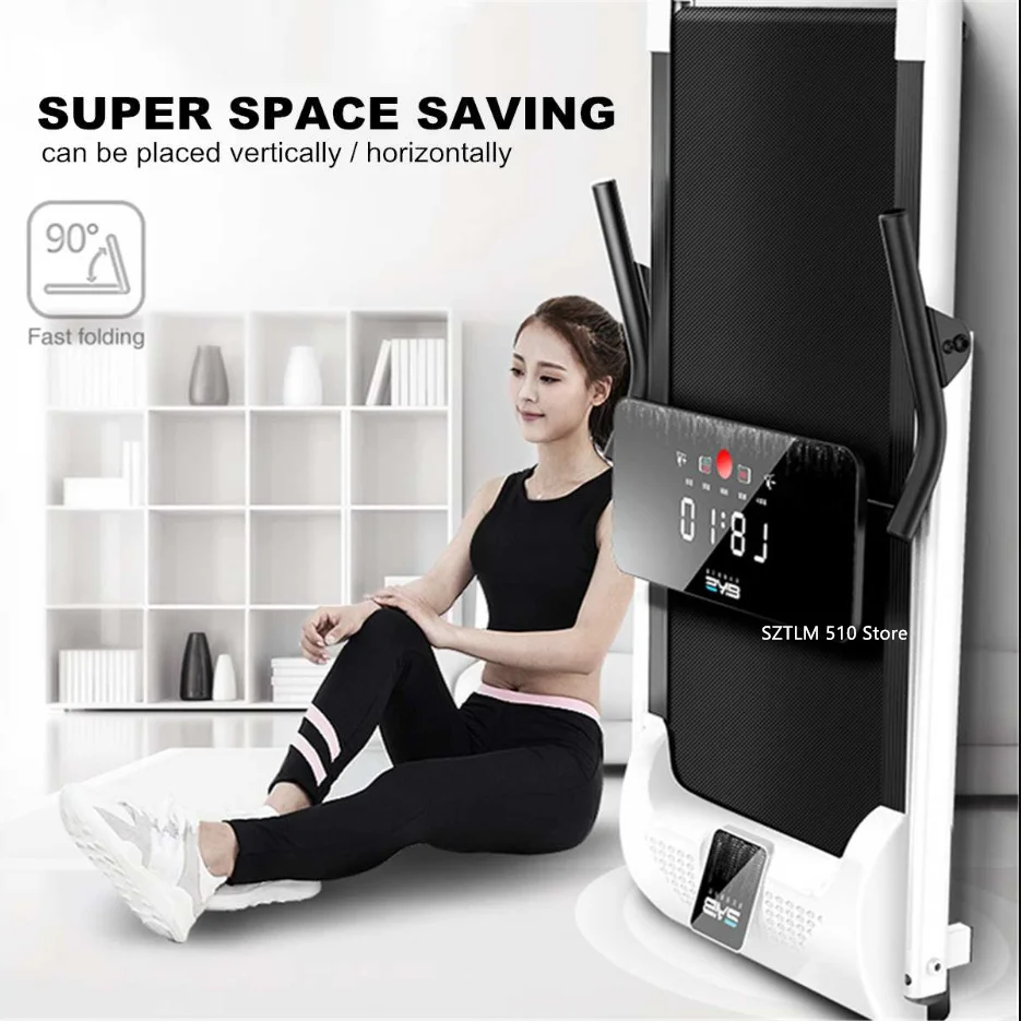 

B119 Safe Bar Folding Motorized Treadmill Portable Electric Treadmill Household Gym Treadmill Running Machine with LED Display