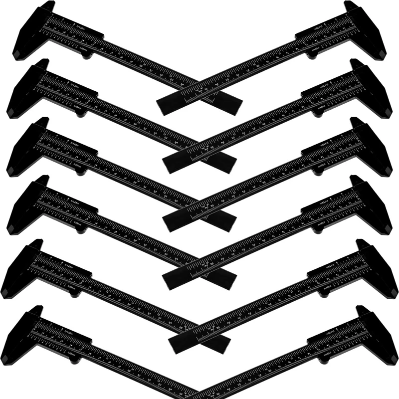 

10 Pieces 150 Mm Mini Plastic Caliper Vernier Caliper Double Scale Sliding Gauge Measuring Tool For Student Office