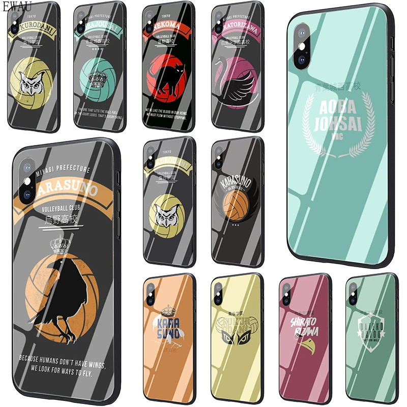Эвау хайкюу! Karasuno Nekoma Crest чехол для телефона из закаленного стекла iphone SE 2020 5 5s 6 6s 7 8