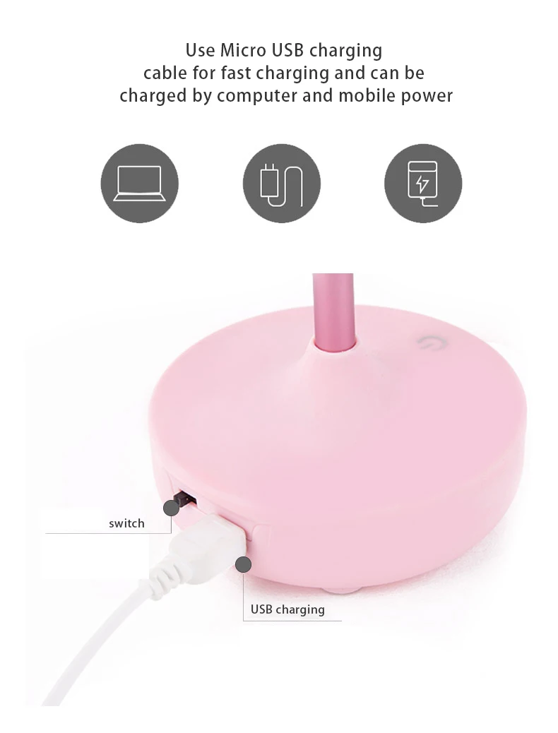 Флеш-накопитель USB, сенсорный затемнения розовый Силиконовый светодиодный ночной Светильник дети Спальня дома Современные внутренние исследование прикроватные украшения креативный подарок лампа