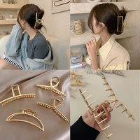 fashion metal hair claw gold silver geometric hair clips for women girl elegant crab vintage hairpin hair accessories 2021