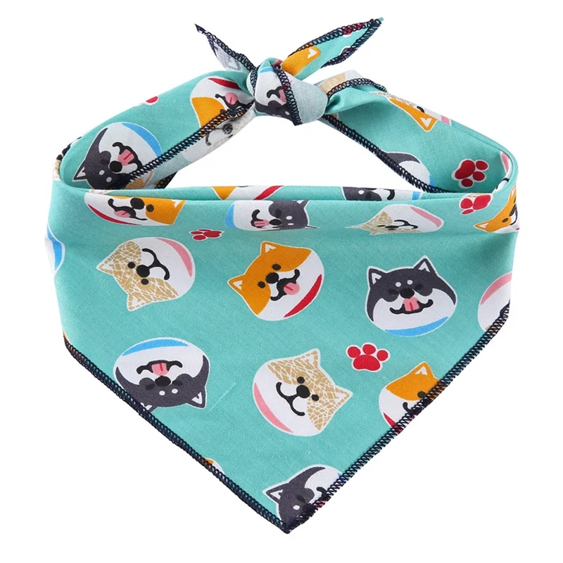 

Pet Adjustable Dog Bandana Scarf Cute Dog Printed Pattern Cotton Washable Dog Bib Summer Pet Dog Grooming Triangular Bandage