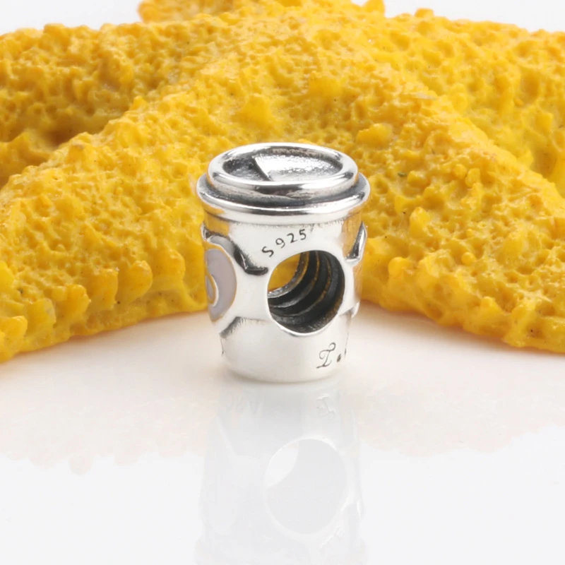 Новые оригинальные серебряные бусины 925 пробы напиток чтобы пойти очарование