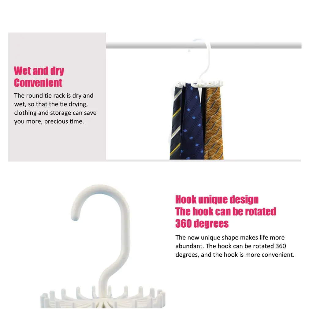 

360 degree rotatable Ties Clothing Hanger Rack 20 claw scarf hanger Organizer Twirling Scarf Belt Tie Hook Holder Ties