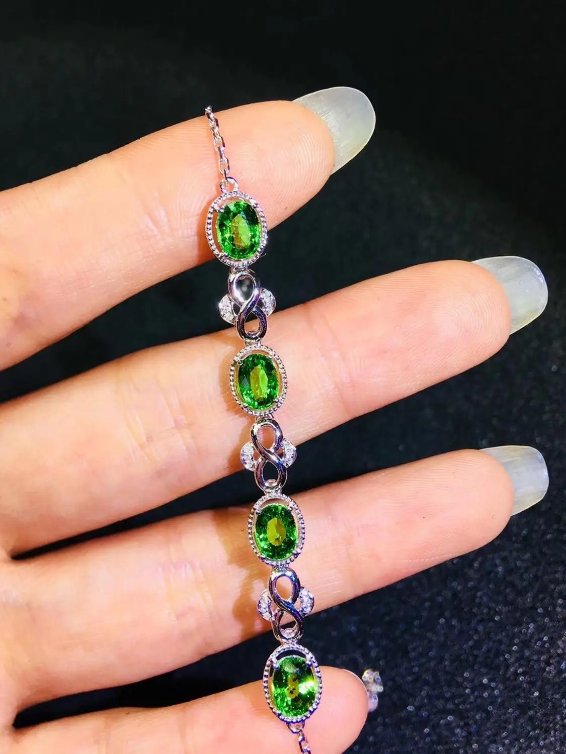 T702 Fine Jewelry Gold AU750 G18K 100% Natural 4.0ct Tsavorite Gemstones Jewellery Bracelets for women | Украшения и аксессуары