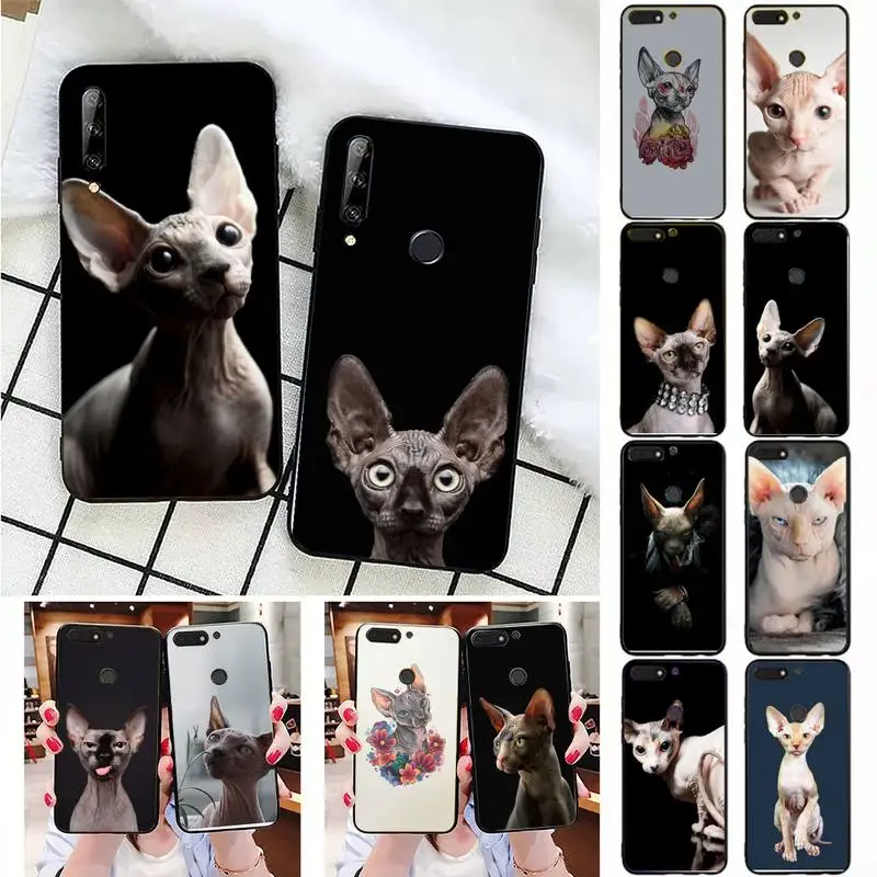 

FHNBLJ Tattoo Sphinx Cat Phone Case For Huawei Honor 7A 7C 8 8x 9 10 20lite Fundas Coque for Honor 10i 20i Capa