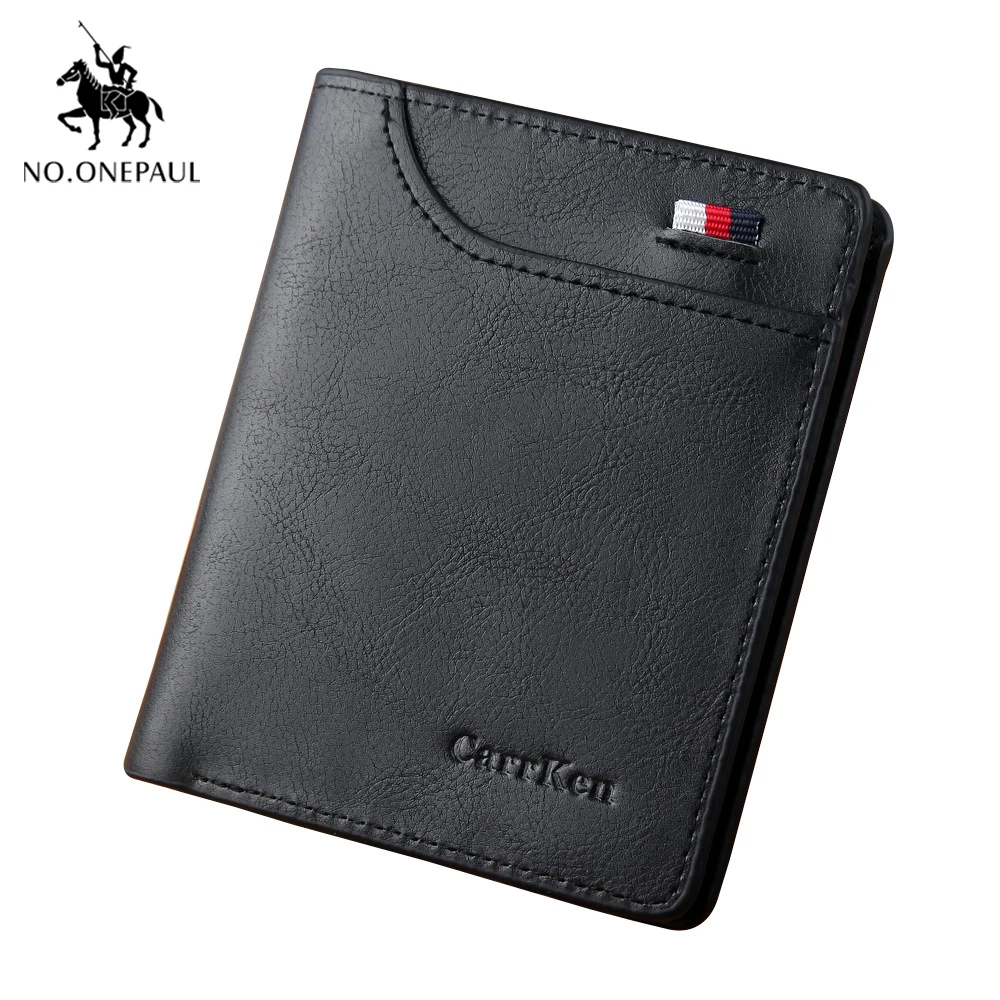 Новый мужской кошелек NO.ONEPAUL короткий тонкий бумажник из масляной кожи в стиле