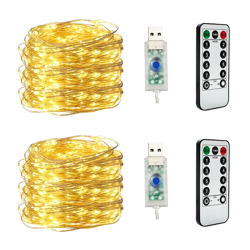 

LED USB Operated Fairy Lights Waterproof Christmas Decoration Copper Wire String Light with Remote Control FEA889