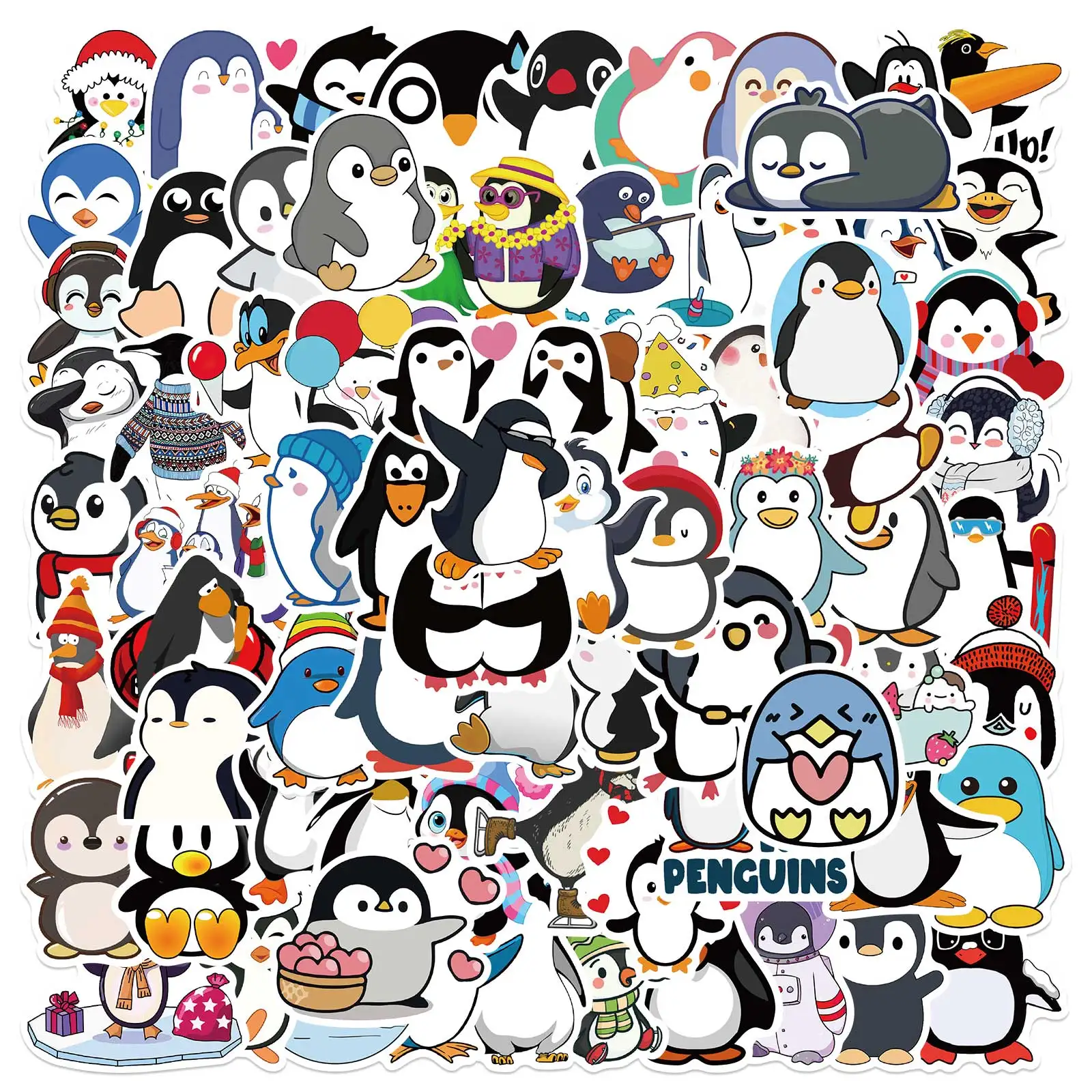

10/25/50/100PCS Cartoon Cute Penguin Stickers for Kids Toy Motorcycle Laptop Luggage Skateboards PVC Waterproof Decals
