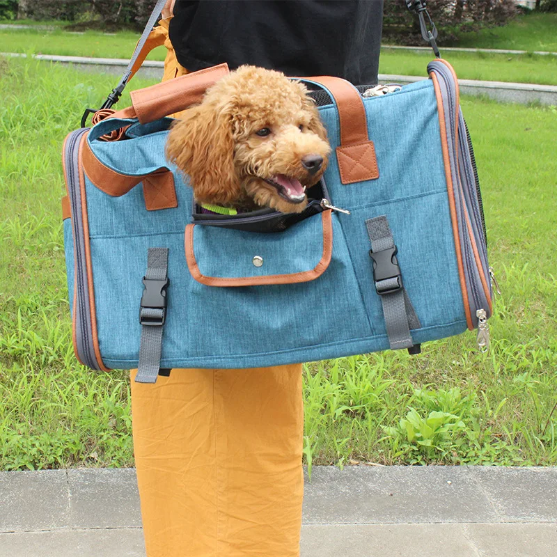 

Breathable travel bag 2020 large capacity simple quality new dog cat bag pet bag out portable messenger single shoulder
