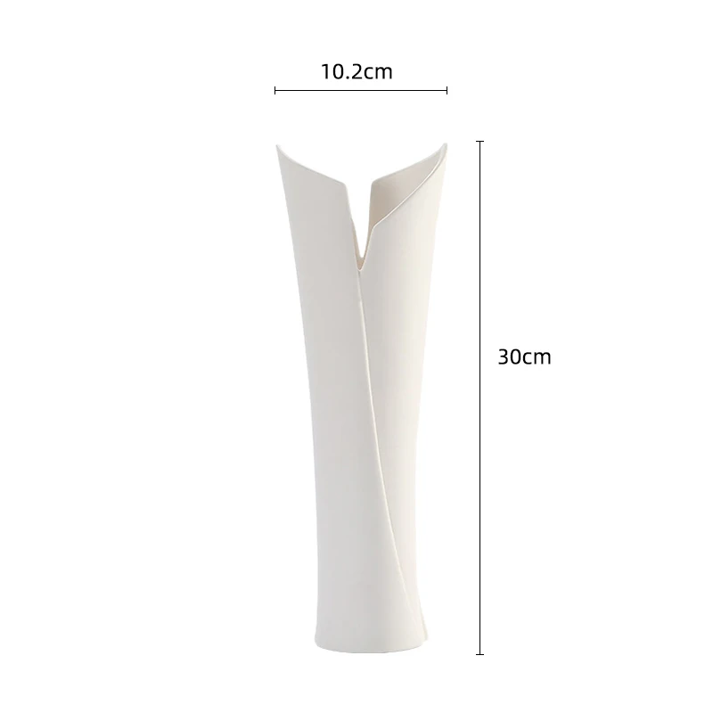 

VILEAD Ceramic White Long Flower Vase Figurines For Interior Nordic Creative Flowerpot Support For Planter Home Decor Accessorie