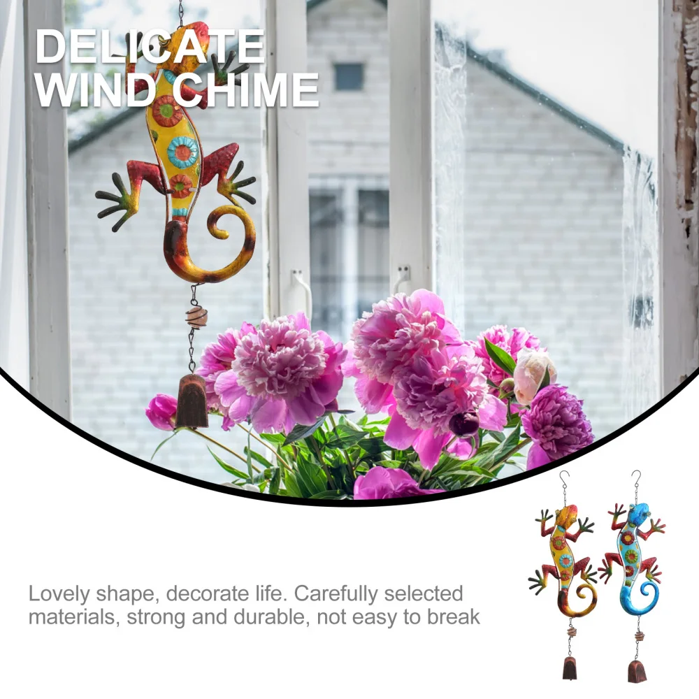 

2pcs Creative Wind Chime Animal Pendant Iron Wall Hanging Decoration (Colorful)