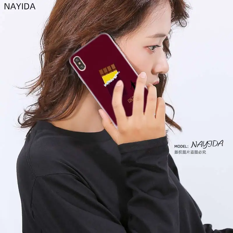 Мягкий силиконовый чехол для iPhone 13 11 12 Pro X XS Max XR 6 6S 7 8 Plus SE Mini с обложкой шоколадной плитки Вилли Вонка с золотым.
