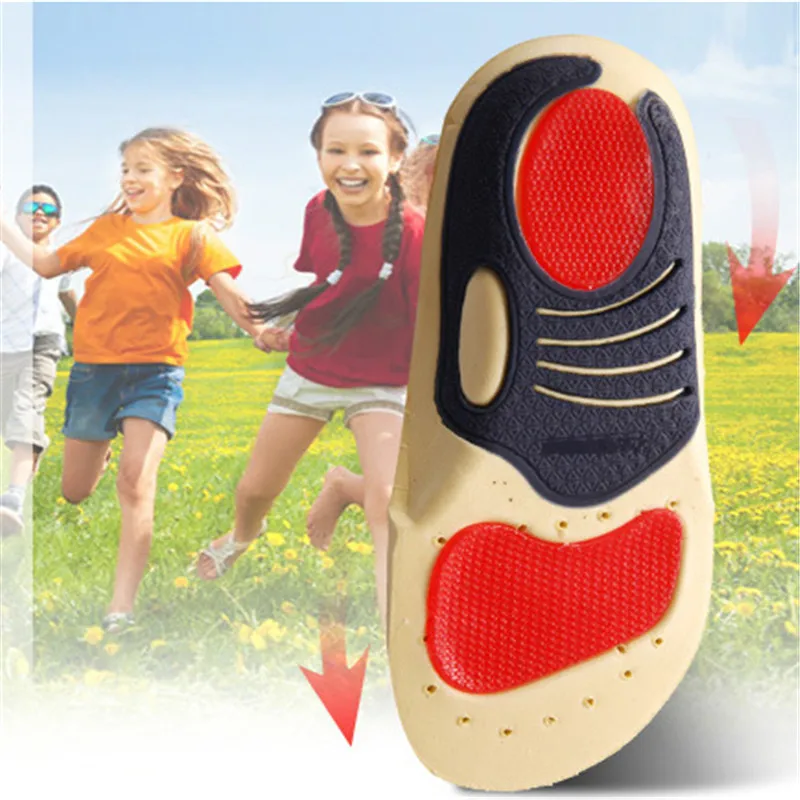 1Pair Kids Orthotic Arch Support Insoles Children Sport Insole Breathable Running Shoe Pad Soy Fiber Feet Care Inserts Pad