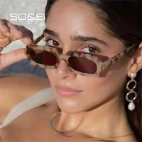 soei fashion polygon small rectangle sunglasses women retro candy color men shades uv400 square leopard gradient sun glasses