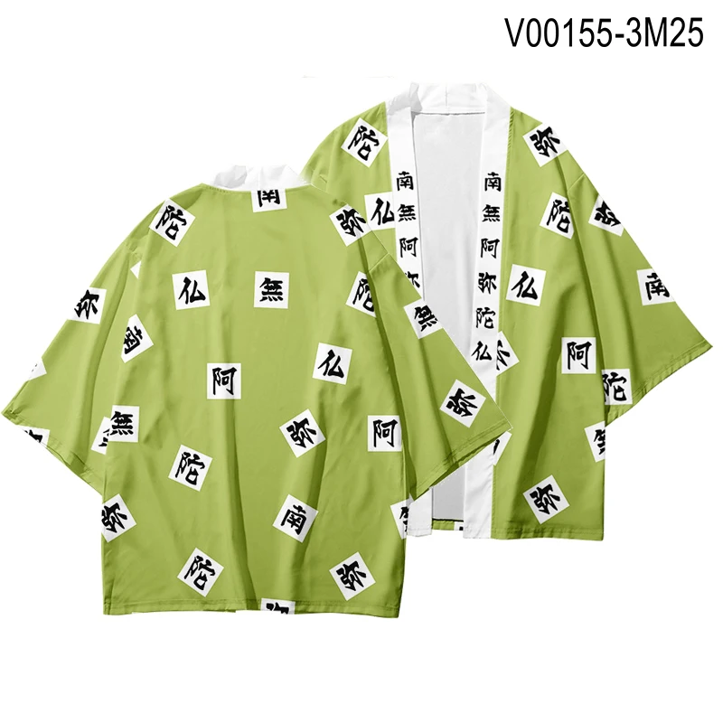 V00155 WAMNI Кардиган для мужчин кимоно летняя уличная японский аниме костюм самурая кимоно haori рубашка-кимоно человек Забавный 3D принт - Цвет: V00155