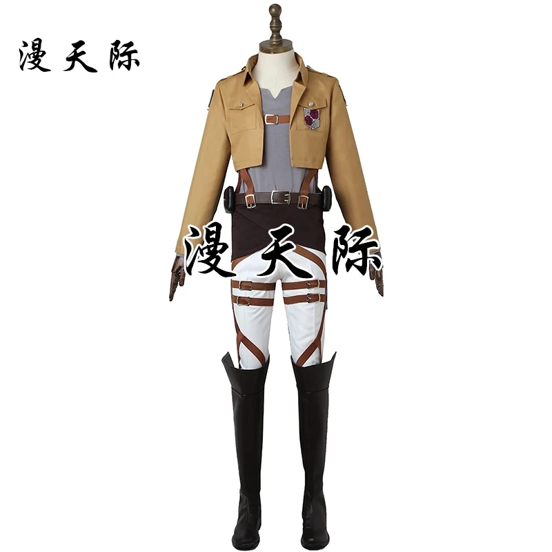 

[STOCK] Anime Attack on Titan Stationed Corps Daily Uniform Party Dress Cosplay Costume Halloween Men Free Shipping 2021