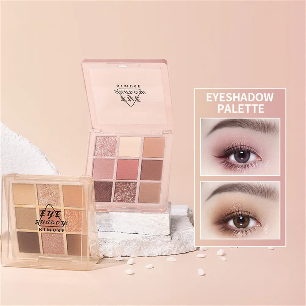 

Professional 9 Colors Matte Eyeshadow Palette Mashed Butter Sequins Glitter Earth Frog Eye Shadows Plate Women Makeup Cosmetics