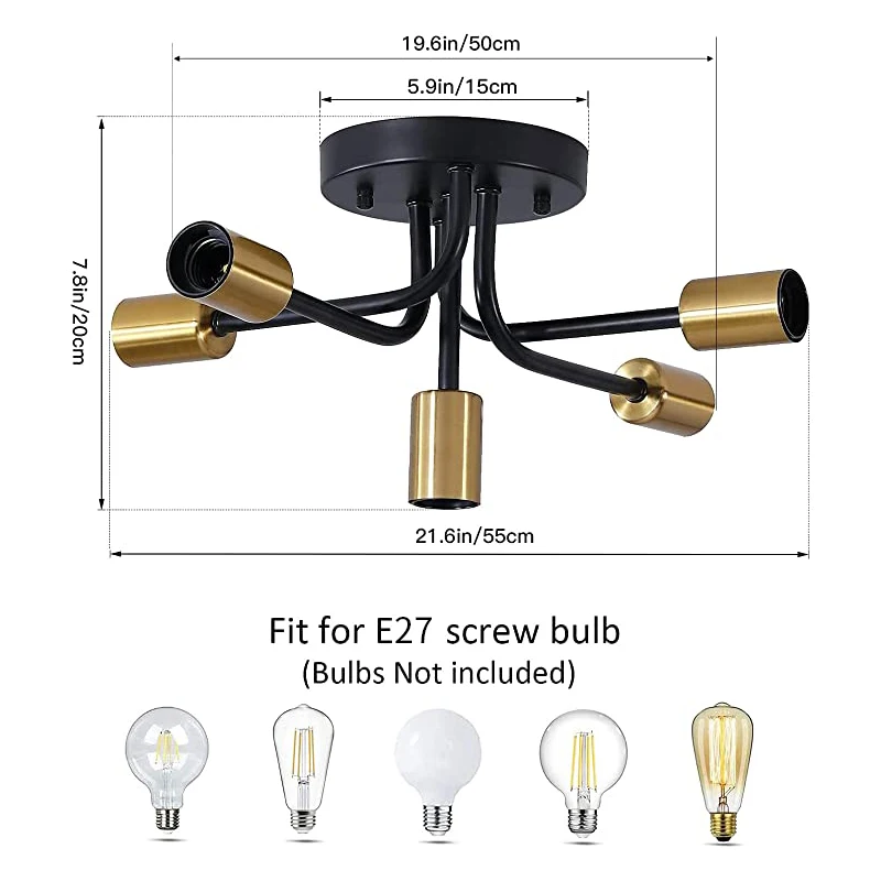 $53.90 Nordic Modern Restaurant Ceiling Lamp Copper Design Bedroom Living Room Creative Light Kitchen Ceiling Light Home Decor Fixture