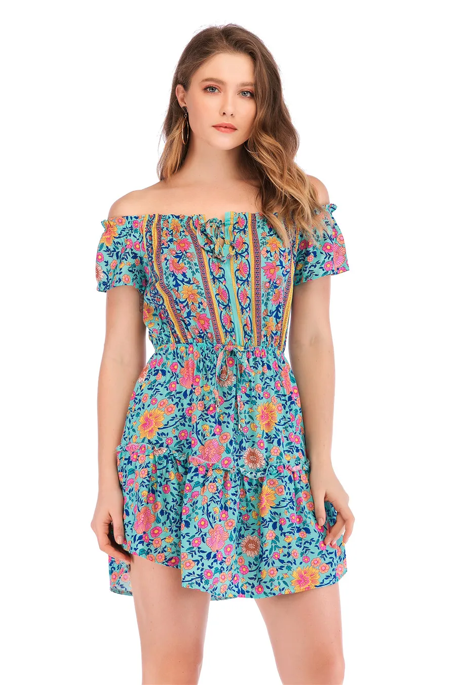 

Платье с открытыми плечами и принтом 2021, женское платье, новое приталенное модное милое женское платье, женское платье, женское платье