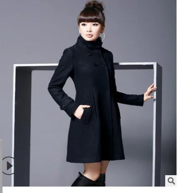 

Autumn and winter women's coats women's mid-length woolen coat hooded double-breasted cloak windbreaker women