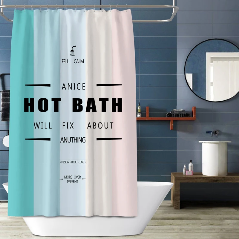 Горячая ванна занавеска для душа Ванная комната Водонепроницаемый Печатный