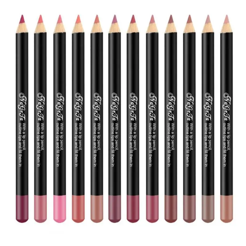 

12 Color Matte Lip Liner Waterproof no blooming Lasting Lip Gloss Lips Makeup lipliner Make up Tools beauty Makeup color