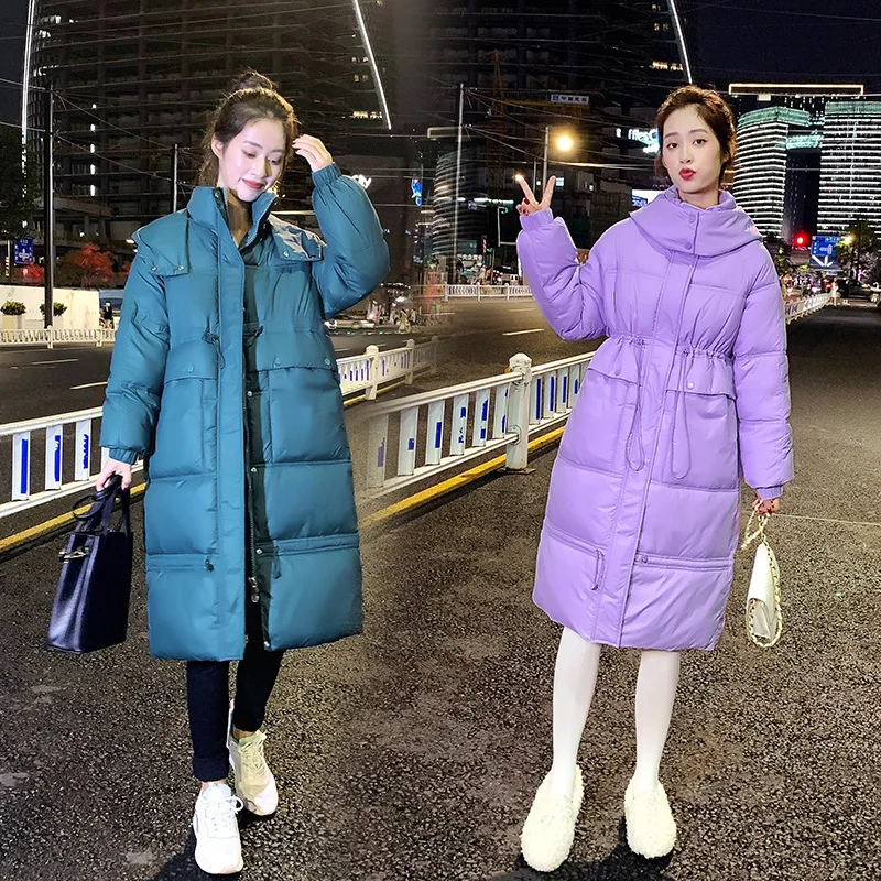 

Multicolor Korean Version Of The Loose Hooded Bread Padded Jacket Women's Mid-length 2021 Winter New Big Pocket Padded Jacket