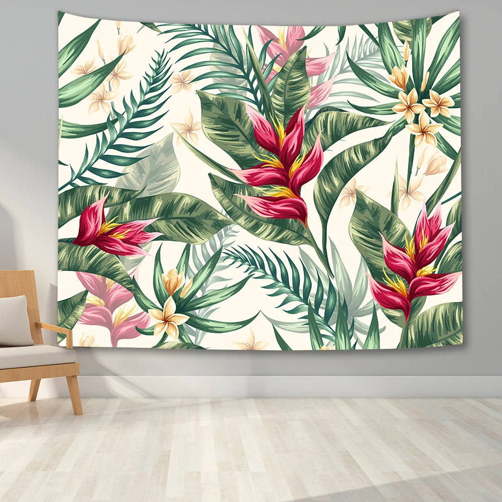 Цветной цветочный настенный гобелен с листьями для спальни домашний декор