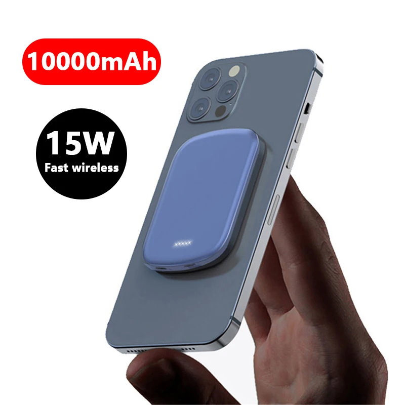 10000mah magnetic wireless power bank 15w mobile phone fast charger for iphone 12 13 12pro 13pro max external auxiliary battery free global shipping