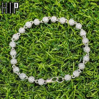 hip hop 6mm bling iced out round aaa cz stone cubic zirconia ball bracelet for men women jewelry