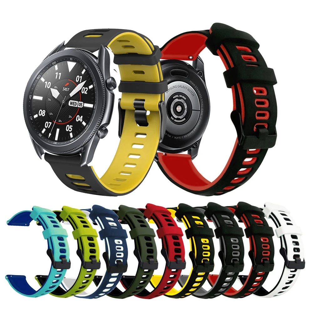

Newest 20mm 22mm Silicone Band for Samsung Galaxy Watch Active 2 Active 3 Gear S2 Watchband Bracelet Strap for Huami Amazfit bip