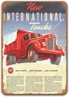 1941 international heavy duty trucks old car tin sign sisoso vintage metal plaques poster garage bar retro wall decor