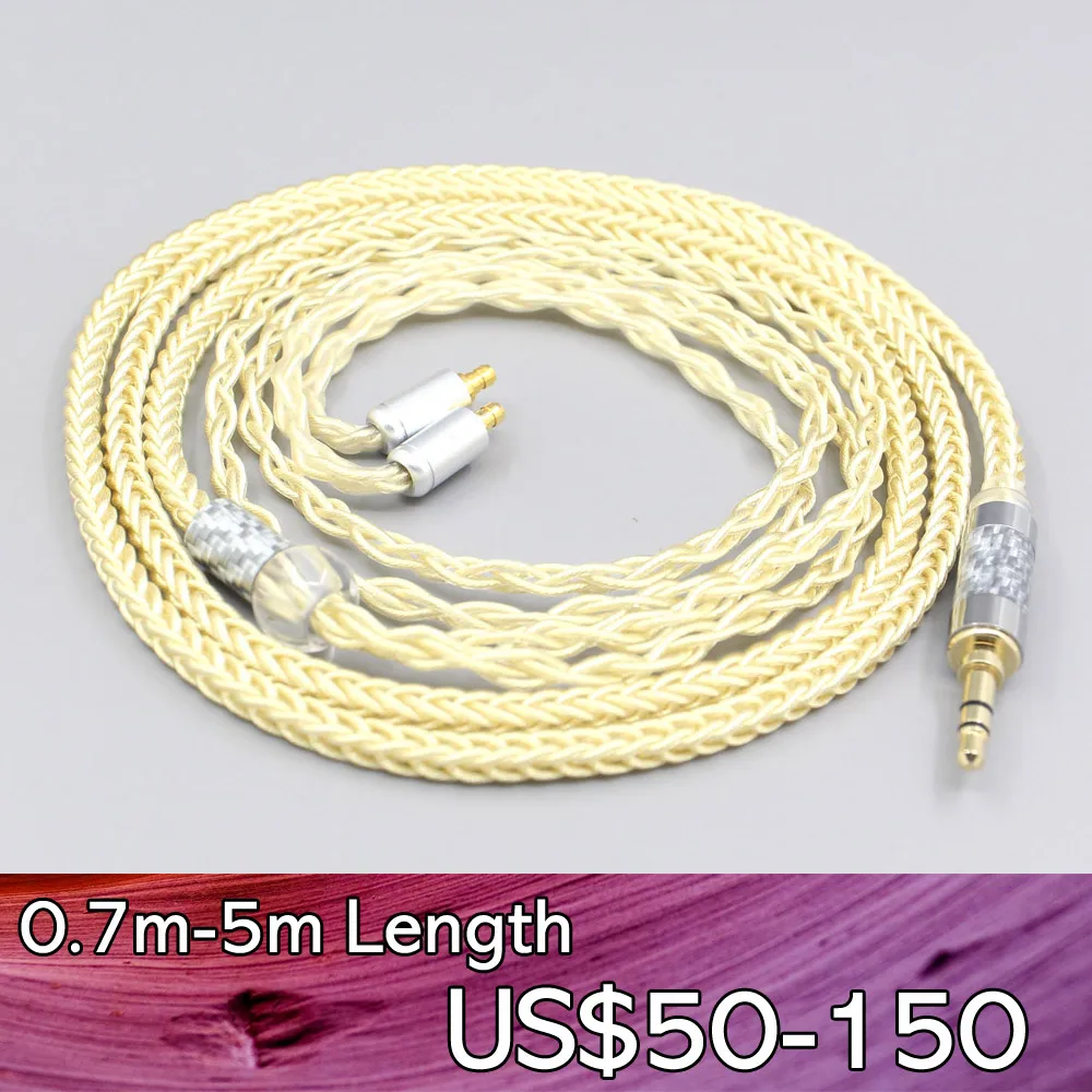 LN007641 8 Core Gold Plated + Palladium Silver OCC Alloy Cable For Sennheiser IE100 IE400 IE500 Pro Earphone Headset
