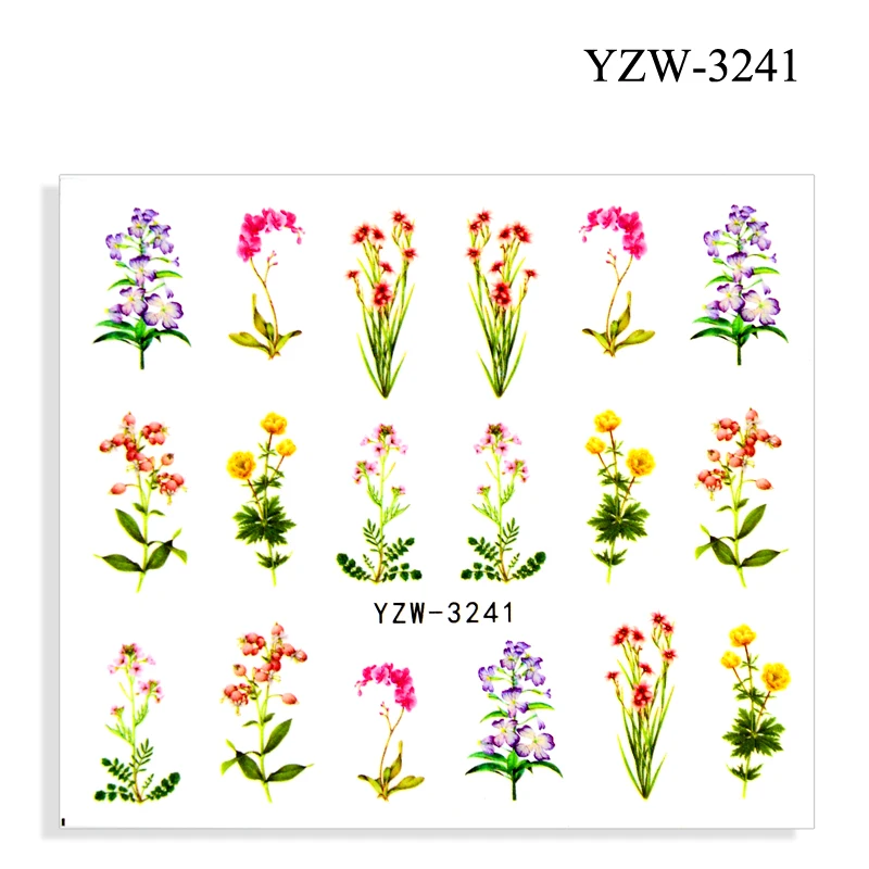 

4 шт./лот, наклейка на рождественскую елку с изображением животных, цветок, лист, дерево, лето, сделай сам, слайдер для маникюра, ногтей, водяны...