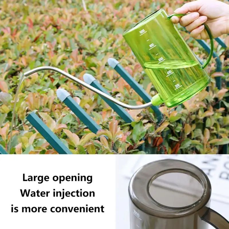 Long Mouth Garden Planting Sprinkler Pot Plastic Stainless Steel Watering Container Green Plants Flowers Gardening Tools | Дом и сад