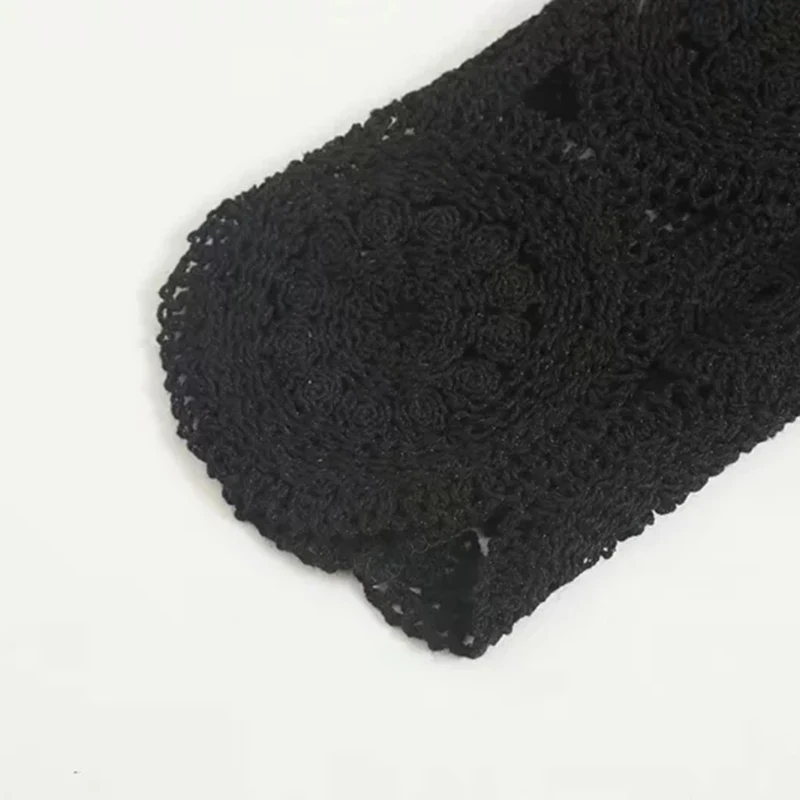 Новые винтажные женские черные кружевные рубашки Модные женские Цветочные открытые блузки женские трикотажные тонкие топы для девочек