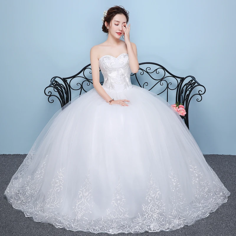 Сексуальное свадебное платье новые Бальные платья невесты без бретелек атласное