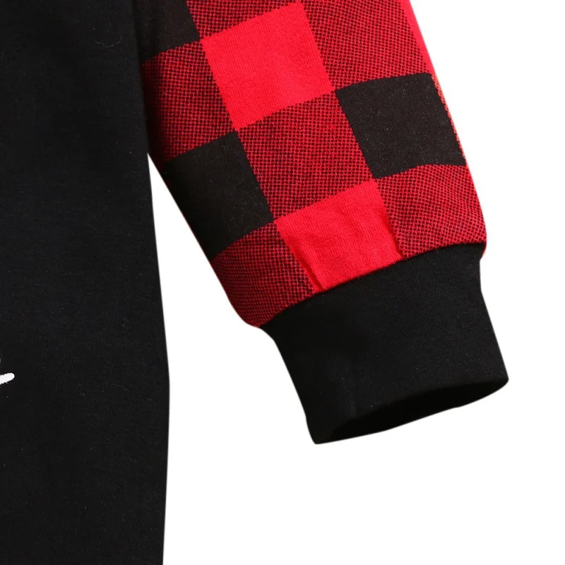 

Autumn Baby Girls Romper Long Sleeve Christmas Cartoon Letter Plaid Print Rompers Kids Boys Jumpsuit Baby Romper