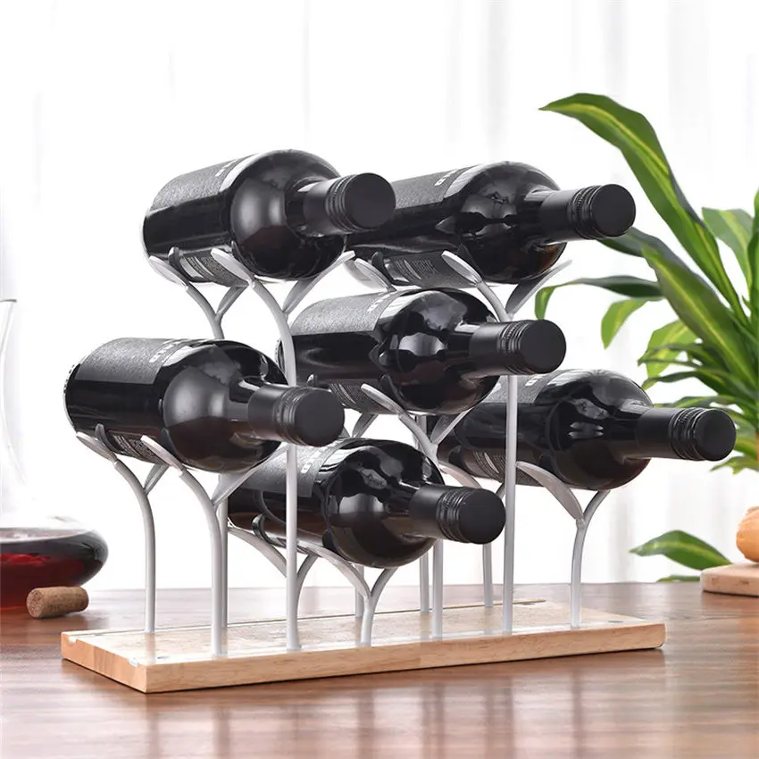 creative little sapling wine rack metal freestanding kitchen storage stand wine cabinet grape wine shelf display bar decorations free global shipping