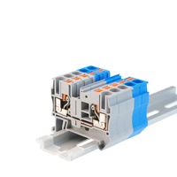 din rail terminal block 10pcs pt 6 connectors push in spring screwless feed through pt6 wire connector conductor