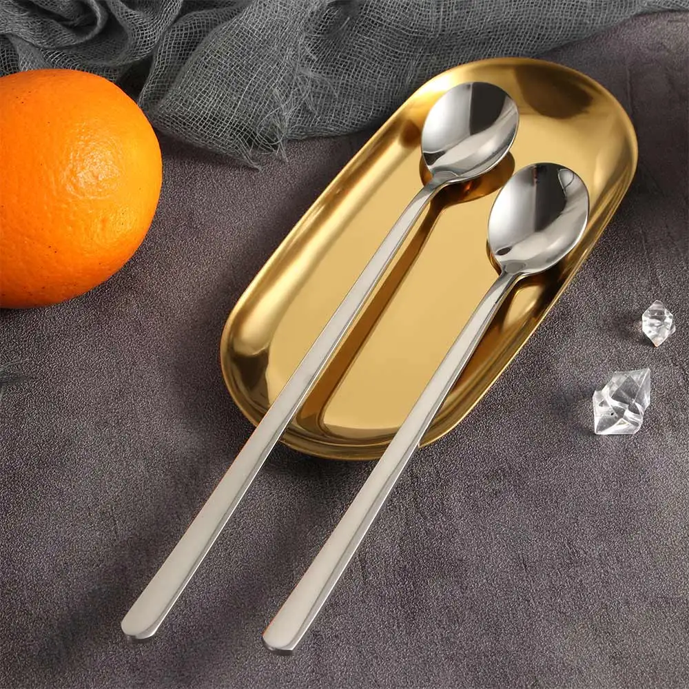 Практичный Нержавеющая сталь столовая ложка Чай десерт Кофе смешивания c