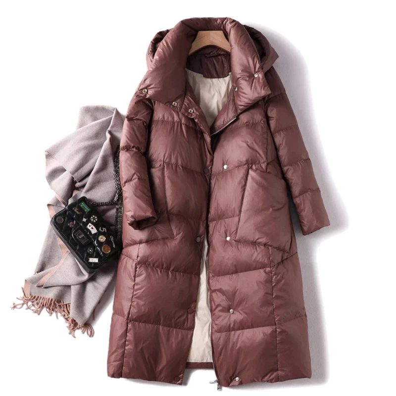 2021 Women's Winter Down Jacket Coats Women Thick Long Warm Puffer Jacket Hooded Down Parka Female Outwear Clothing
