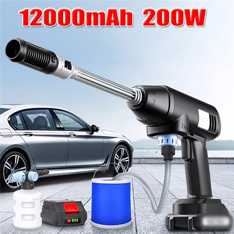 للبيع آلة تنظيف تعمل بالضغط مع البطارية 12000mAh 30Bar 200 واط ارتفاع ضغط غسيل السيارات المياه رش بندقية اللاسلكية المحمولة غسالة رغوة مولد آلة تنظيف تعمل ...
