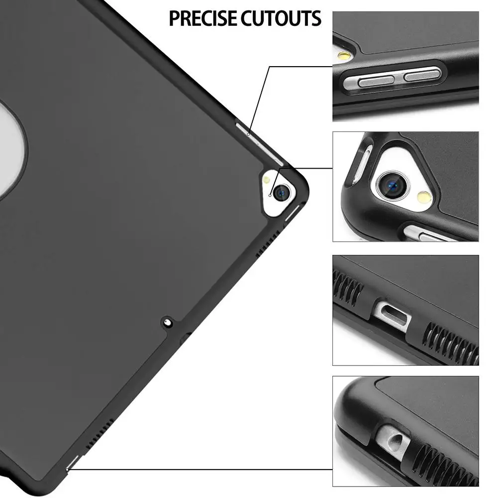 Ультратонкий чехол для клавиатуры с Bluetooth жесткий подсветкой Черный Защитный из