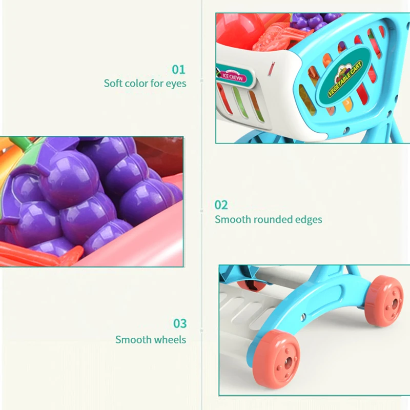 Детская тележка для покупок в супермаркете игрушечная тележка-пазл девочек